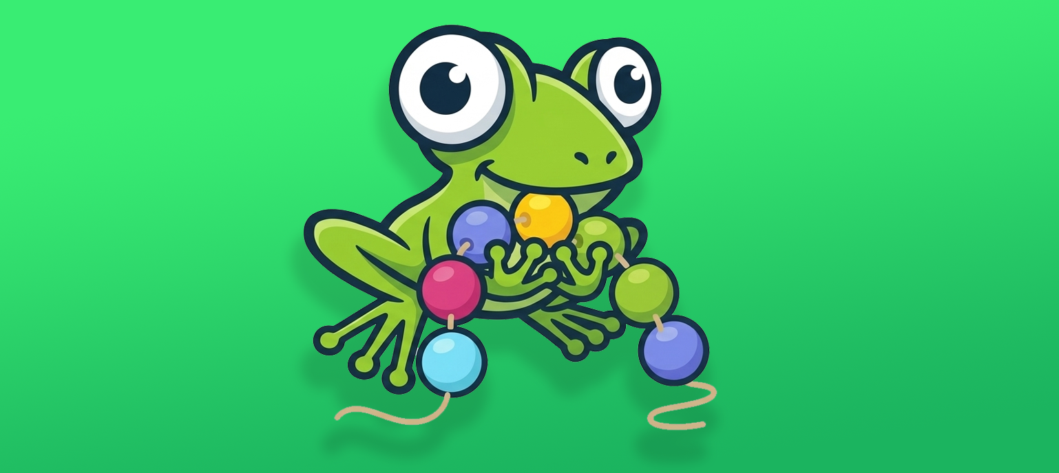 Chameleon walking on Beads